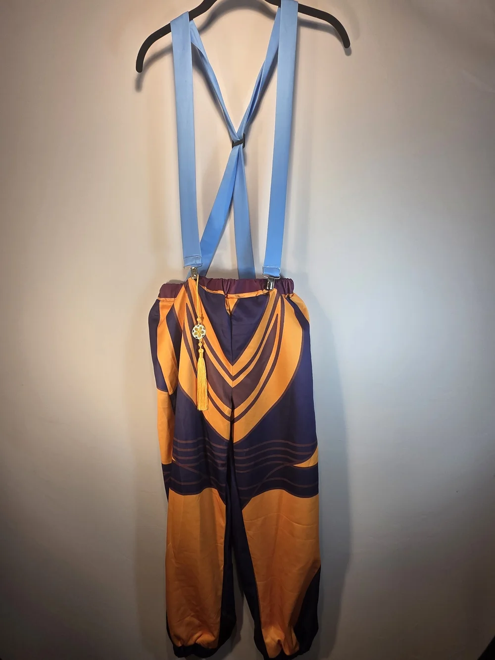 Zoey Cosplay Costume Set Blue Lotus Crop Top Orange Pants Accessories Complete